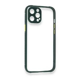BSSM Miami Şeffaf Silikon - Koyu Yeşil iPhone 12 Pro Max Kılıf