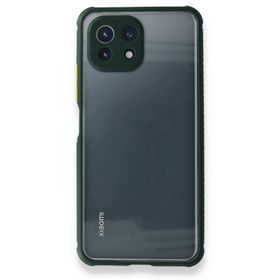 BSSM Miami Şeffaf Silikon - Koyu Yeşil Xiaomi Mİ 11 Lite Kılıf