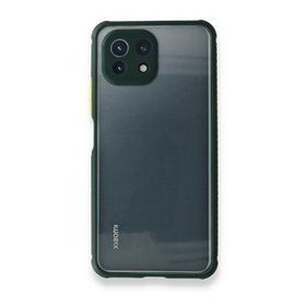 BSSM Miami Şeffaf Silikon - Koyu Yeşil Xiaomi Mİ 11 Lite Kılıf