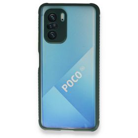 BSSM Miami Şeffaf Silikon - Koyu Yeşil Xiaomi Poco F3 Kılıf