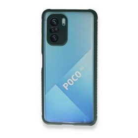 BSSM Miami Şeffaf Silikon - Koyu Yeşil Xiaomi Poco F3 Kılıf