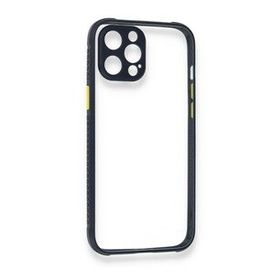 BSSM Miami Şeffaf Silikon - Lacivert iPhone 12 Pro Kılıf