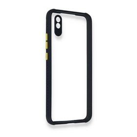 BSSM Miami Şeffaf Silikon - Lacivert Xiaomi Redmi 9A Kılıf
