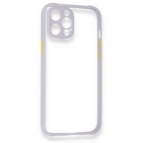 BSSM Miami Şeffaf Silikon - Lila iPhone 12 Pro Max Kılıf