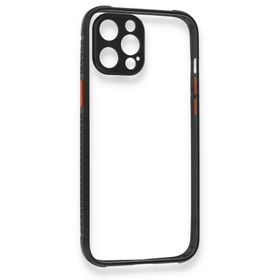 BSSM Miami Şeffaf Silikon - Siyah iPhone 12 Pro Kılıf