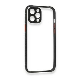 BSSM Miami Şeffaf Silikon - Siyah iPhone 12 Pro Kılıf