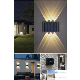 BSSM Modern 6 Ledli 2'li Set Solar Dekorasyon Duvar Lamba ve Aplik Güneş Enerjli Gün Işığı