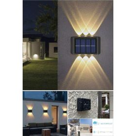 BSSM Modern 6 Ledli 2'li Set Solar Dekorasyon Duvar Lamba ve Aplik Güneş Enerjli Gün Işığı
