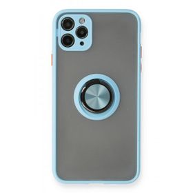BSSM Montreal Yüzüklü Silikon Kapak - Buz Mavi iPhone 11 Pro Max Kılıf