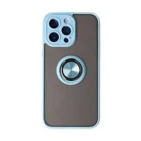BSSM Montreal Yüzüklü Silikon Kapak - Buz Mavi iPhone 14 Pro Max Kılıf