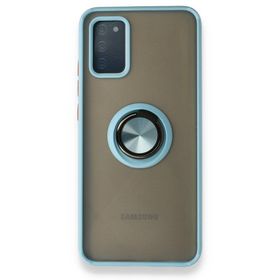 BSSM Montreal Yüzüklü Silikon Kapak - Buz Mavi Samsung Galaxy A02S Kılıf