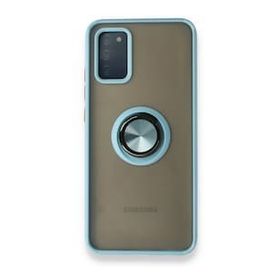 BSSM Montreal Yüzüklü Silikon Kapak - Buz Mavi Samsung Galaxy A02S Kılıf