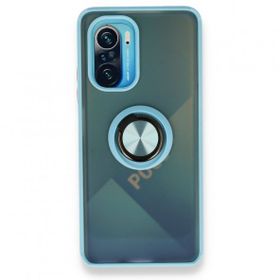 BSSM Montreal Yüzüklü Silikon Kapak - Buz Mavi Xiaomi Redmi K40 Kılıf