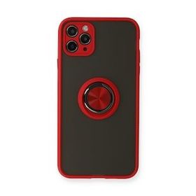 BSSM Montreal Yüzüklü Silikon Kapak - Kırmızı iPhone 11 Pro Kılıf