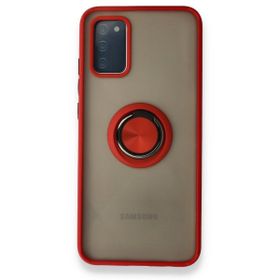 BSSM Montreal Yüzüklü Silikon Kapak - Kırmızı Samsung Galaxy A02S Kılıf