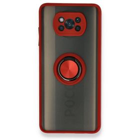 BSSM Montreal Yüzüklü Silikon Kapak - Kırmızı Xiaomi Pocophone X3 Kılıf