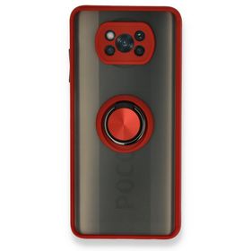 BSSM Montreal Yüzüklü Silikon Kapak - Kırmızı Xiaomi Pocophone X3 Kılıf