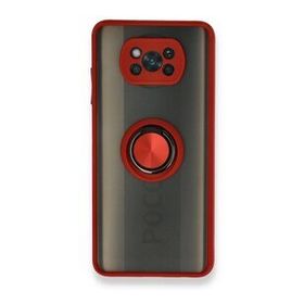 BSSM Montreal Yüzüklü Silikon Kapak - Kırmızı Xiaomi Pocophone X3 Kılıf