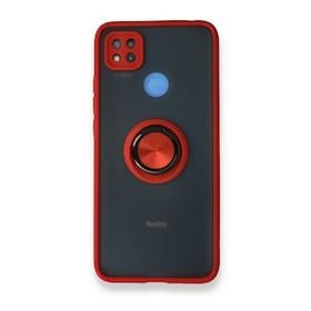 BSSM Montreal Yüzüklü Silikon Kapak - Kırmızı Xiaomi Redmi 9C Kılıf