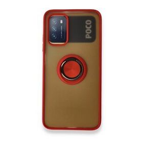 BSSM Montreal Yüzüklü Silikon Kapak - Kırmızı Xiaomi Redmi 9T Kılıf