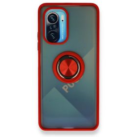 BSSM Montreal Yüzüklü Silikon Kapak - Kırmızı Xiaomi Redmi K40 Kılıf