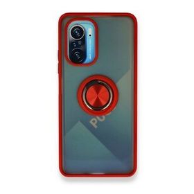 BSSM Montreal Yüzüklü Silikon Kapak - Kırmızı Xiaomi Redmi K40 Kılıf