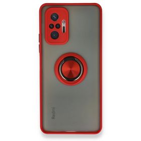 BSSM Montreal Yüzüklü Silikon Kapak - Kırmızı Xiaomi Redmi Note 10 Pro Kılıf