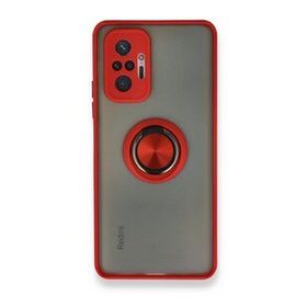 BSSM Montreal Yüzüklü Silikon Kapak - Kırmızı Xiaomi Redmi Note 10 Pro Kılıf