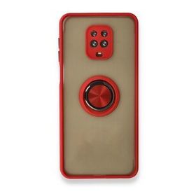 BSSM Montreal Yüzüklü Silikon Kapak - Kırmızı Xiaomi Redmi Note 9 Pro Kılıf
