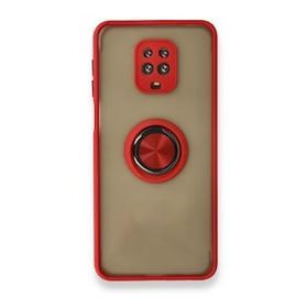 BSSM Montreal Yüzüklü Silikon Kapak - Kırmızı Xiaomi Redmi Note 9 Pro Kılıf