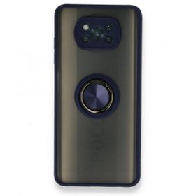 BSSM Montreal Yüzüklü Silikon Kapak - Lacivert Xiaomi Pocophone X3 Kılıf
