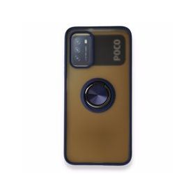BSSM Montreal Yüzüklü Silikon Kapak - Lacivert Xiaomi Redmi 9T Kılıf
