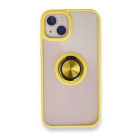 BSSM Montreal Yüzüklü Silikon Kapak - Sarı iPhone 13 Pro Kılıf