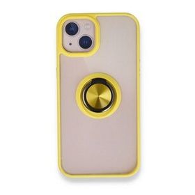 BSSM Montreal Yüzüklü Silikon Kapak - Sarı iPhone 13 Pro Kılıf