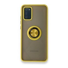 BSSM Montreal Yüzüklü Silikon Kapak - Sarı Samsung Galaxy A02S Kılıf