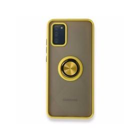 BSSM Montreal Yüzüklü Silikon Kapak - Sarı Samsung Galaxy A02S Kılıf