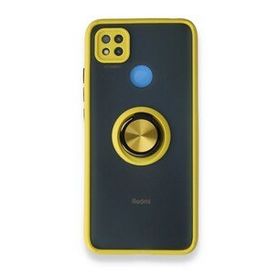 BSSM Montreal Yüzüklü Silikon Kapak - Sarı Xiaomi Redmi 9C Kılıf