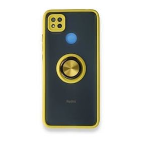 BSSM Montreal Yüzüklü Silikon Kapak - Sarı Xiaomi Redmi 9C Kılıf