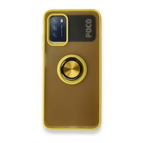 BSSM Montreal Yüzüklü Silikon Kapak - Sarı Xiaomi Redmi 9T Kılıf