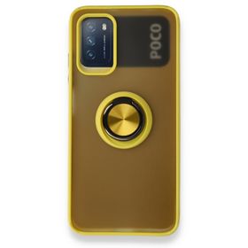BSSM Montreal Yüzüklü Silikon Kapak - Sarı Xiaomi Redmi 9T Kılıf