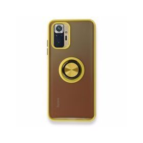 BSSM Montreal Yüzüklü Silikon Kapak - Sarı Xiaomi Redmi Note 10 Kılıf