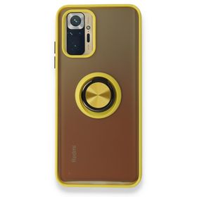 BSSM Montreal Yüzüklü Silikon Kapak - Sarı Xiaomi Redmi Note 10 Kılıf