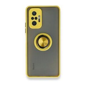 BSSM Montreal Yüzüklü Silikon Kapak - Sarı Xiaomi Redmi Note 10 Pro Kılıf
