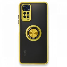 BSSM Montreal Yüzüklü Silikon Kapak - Sarı Xiaomi Redmi Note 11 Kılıf