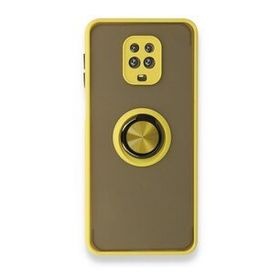 BSSM Montreal Yüzüklü Silikon Kapak - Sarı Xiaomi Redmi Note 9 Pro Kılıf