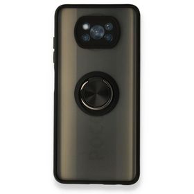 BSSM Montreal Yüzüklü Silikon Kapak - Siyah Xiaomi Pocophone X3 Kılıf