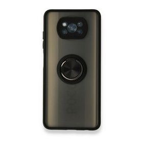 BSSM Montreal Yüzüklü Silikon Kapak - Siyah Xiaomi Pocophone X3 Kılıf