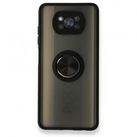 BSSM Montreal Yüzüklü Silikon Kapak - Siyah Xiaomi Pocophone X3 Kılıf