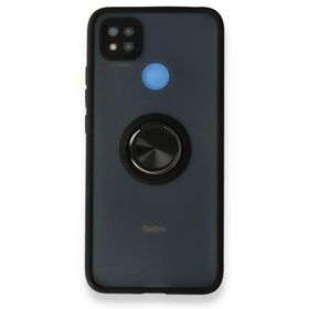 BSSM Montreal Yüzüklü Silikon Kapak - Siyah Xiaomi Redmi 9C Kılıf