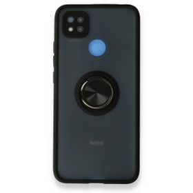 BSSM Montreal Yüzüklü Silikon Kapak - Siyah Xiaomi Redmi 9C Kılıf